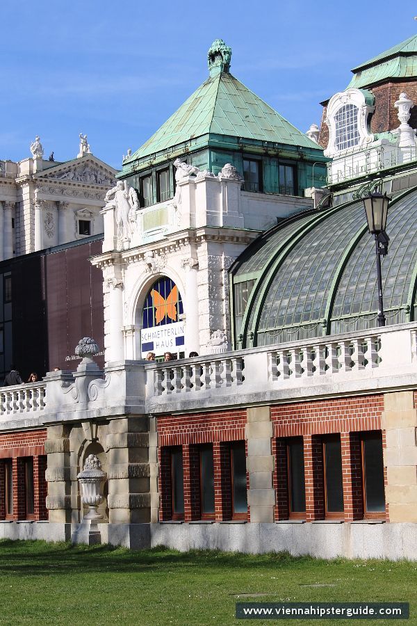 Schmetterlinghaus in Burggarten in Wien, Österreich - public park and butterfly house in Vienna
