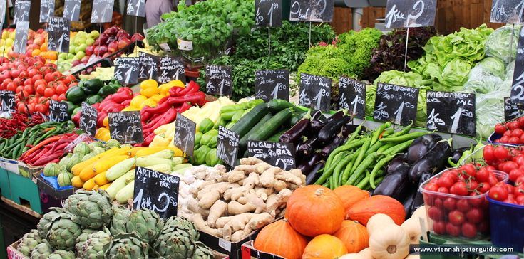 Naschmarkt farmers' market in Vienna, Austria - Wien